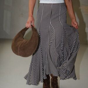 These Three - Striped Brown Skirt
